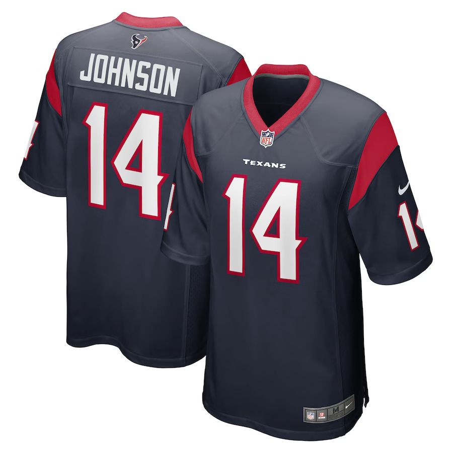 Men Houston Texans #14 Tyler Johnson Nike Navy Game Player NFL Jersey